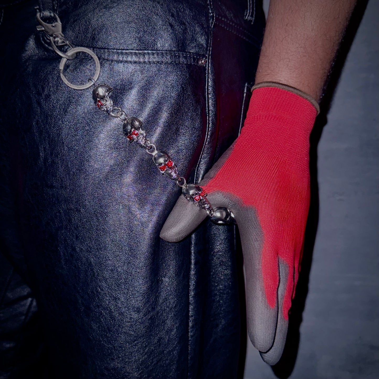 Red Ruby Stone wallet chain