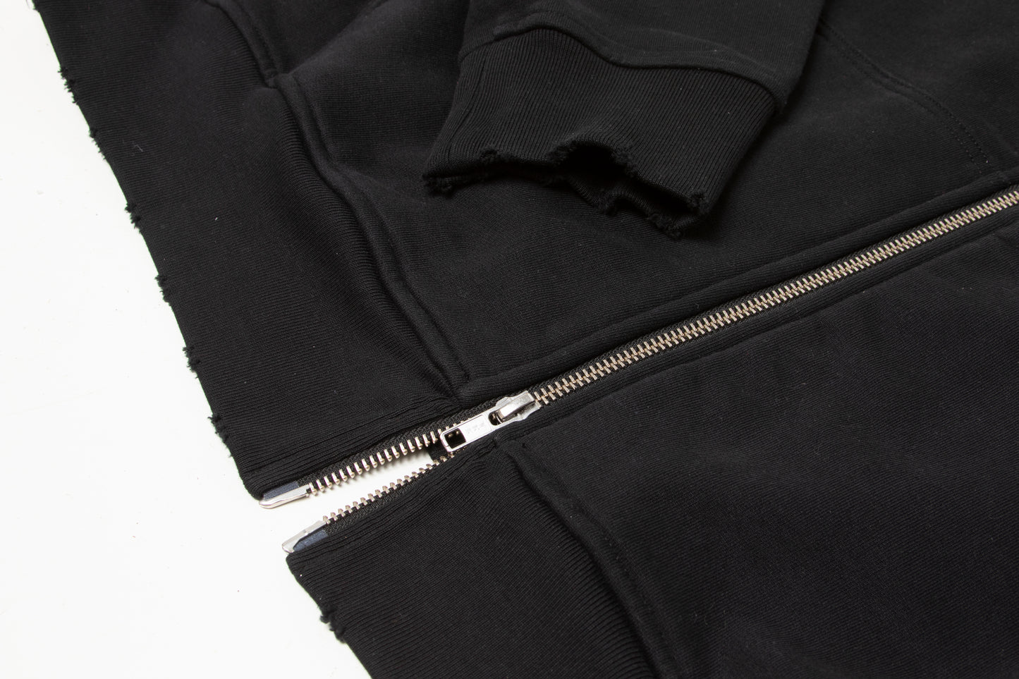 Double zip denim hoodie